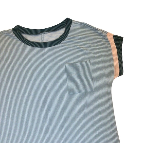 NWOT Women’s XL Casual T-Shirt Dress Aqua Green Ribbed Knit Short Sleeve Shift. - Picture 6 of 7